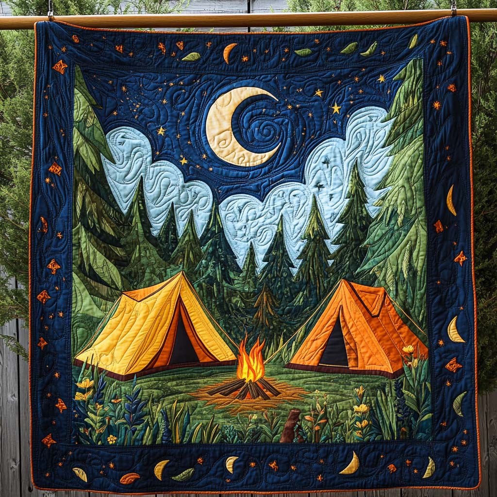 Campfire Glow Quilted Blanket - Throw (55" x 60")