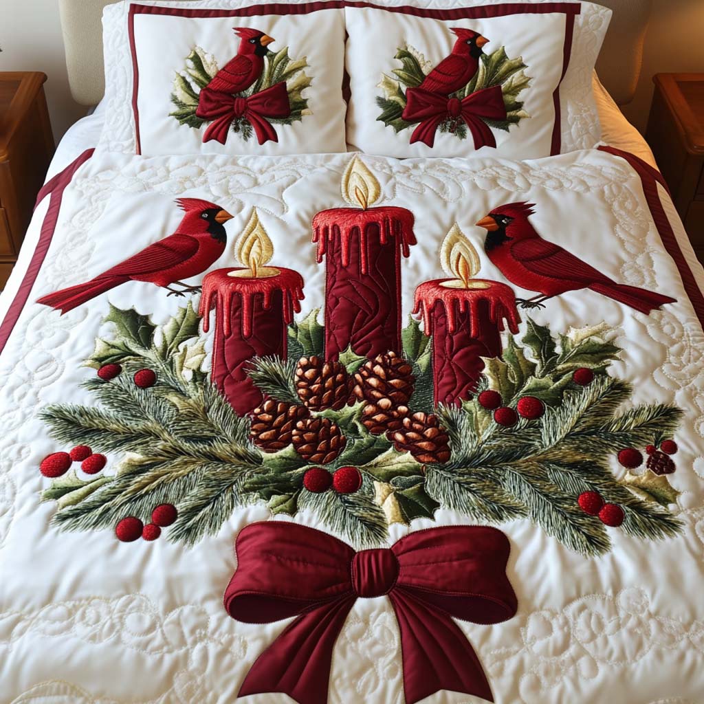 Candle Harmony 3-Piece Quilted Bedding Set - Single (59" x 70")