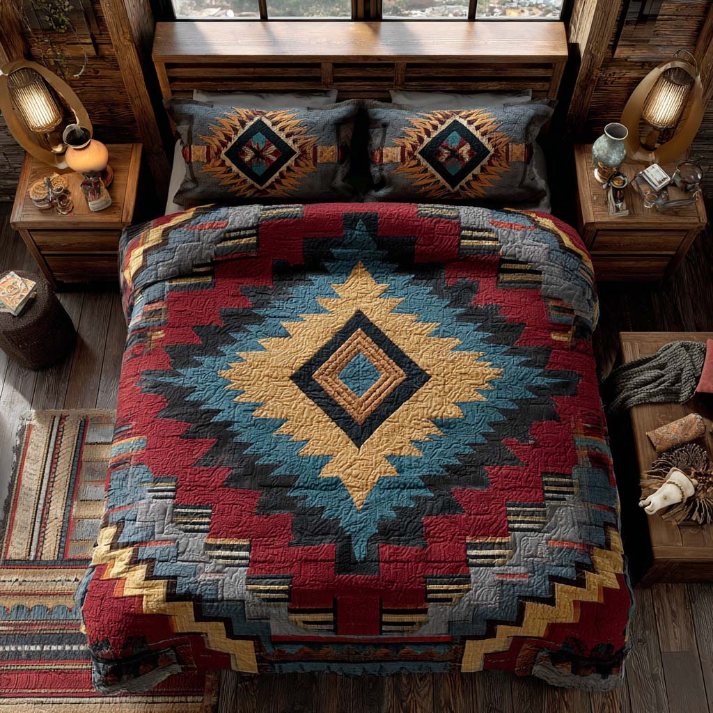 Canyon Diamond Weave 3-Piece Quilted Bedding Set - Single (59" x 70")