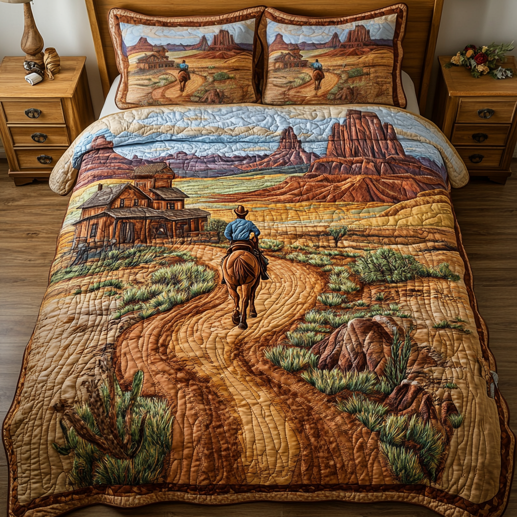 Canyon Sunset 3-Piece Quilted Bedding Set - Single (59" x 70")