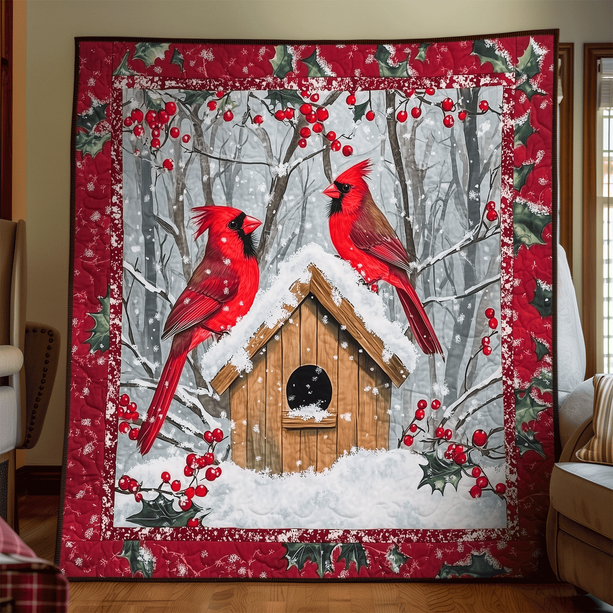 Cardinal Haven Quilted Blanket - Throw (55" x 60")