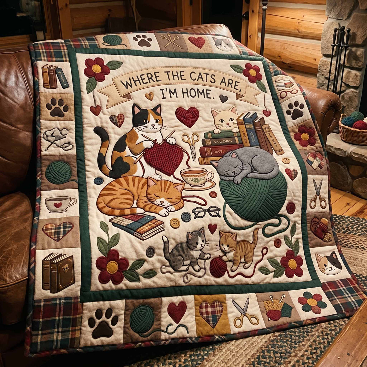 Cat Corner Quilted Blanket - Baby (30" x 40") - Pack 1