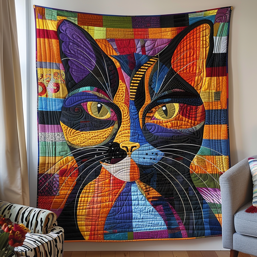Catnap Chronicles Quilted Blanket - Throw (55" x 60")