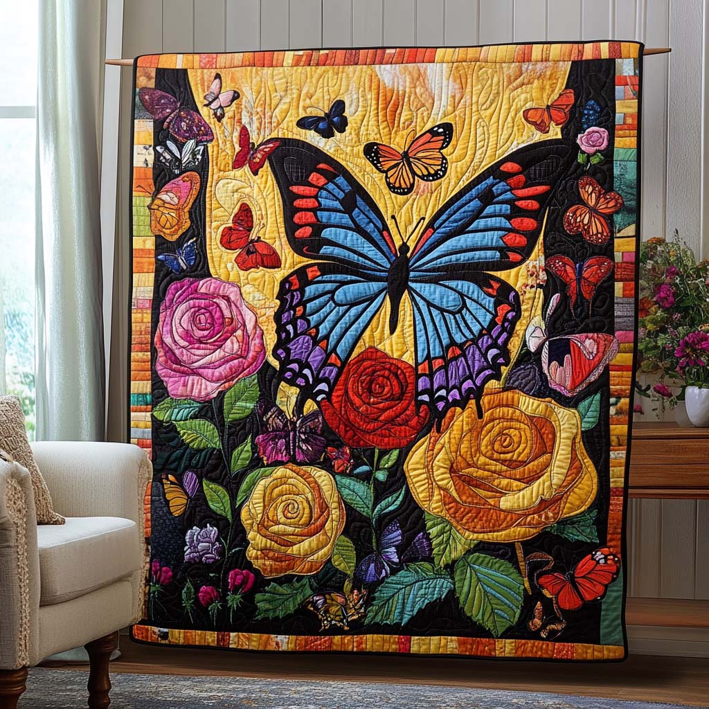 Celestial Flutter Quilted Blanket - Throw (55" x 60")