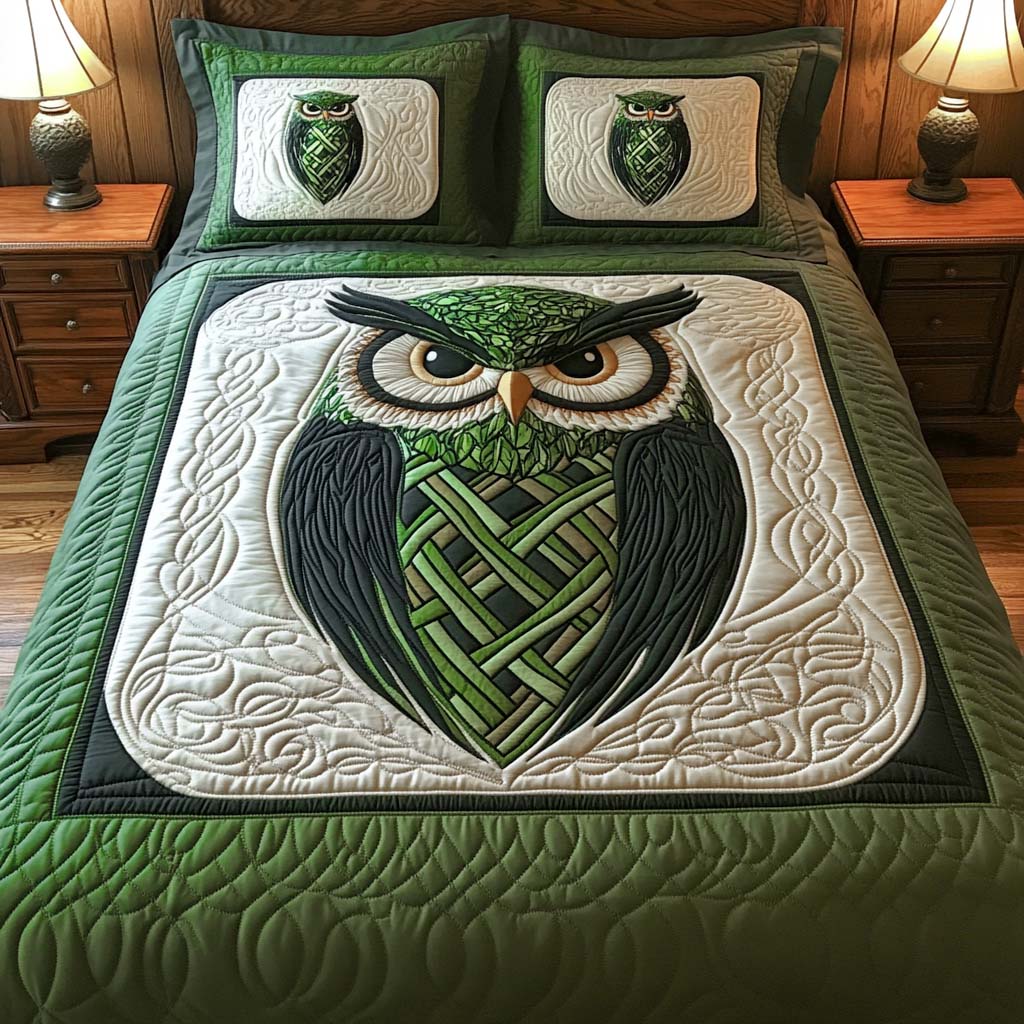 Celtic Sage 3-Piece Quilted Bedding Set - Single (59" x 70")