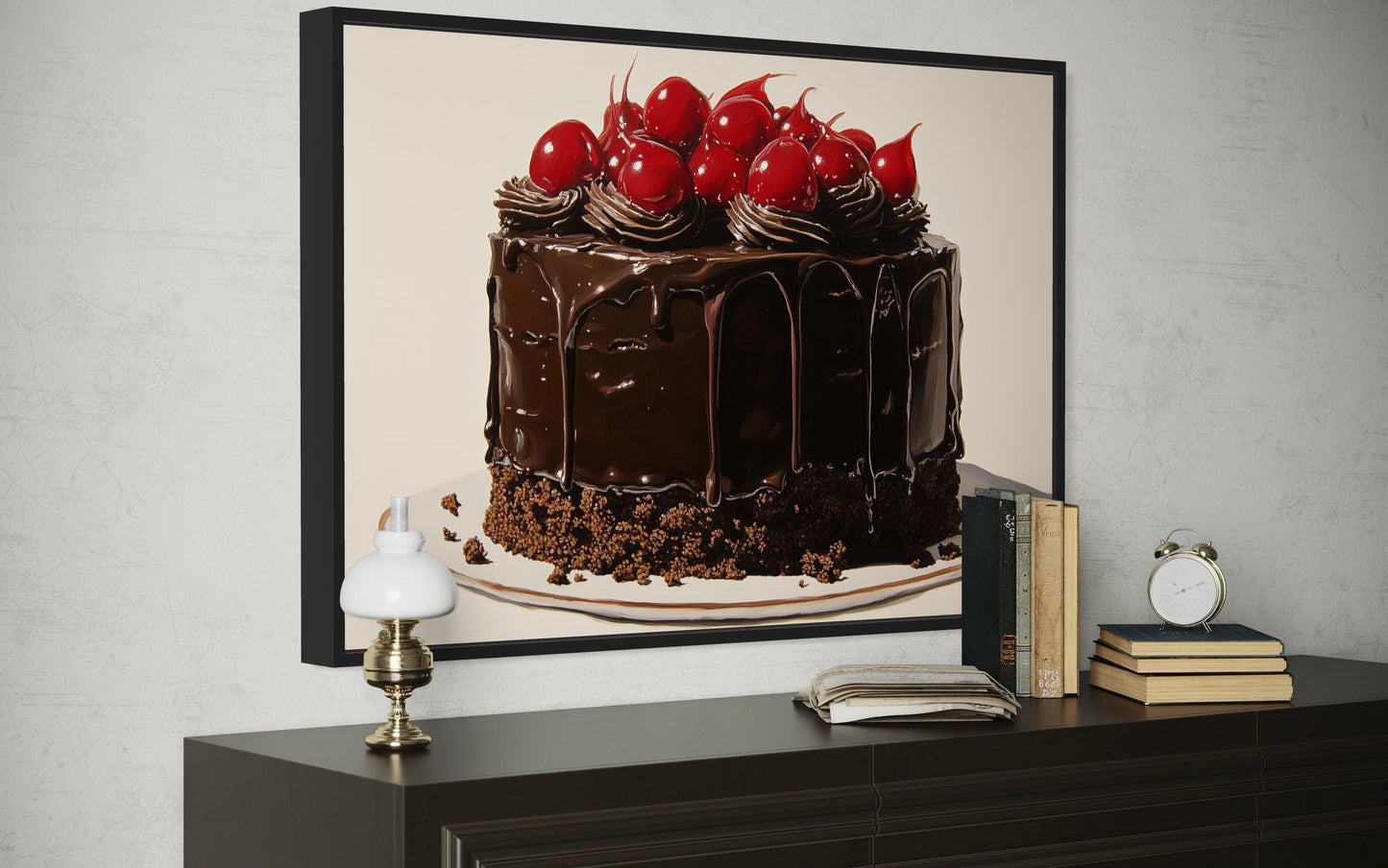 Chocolate Cake Framed Canvas Wall Art