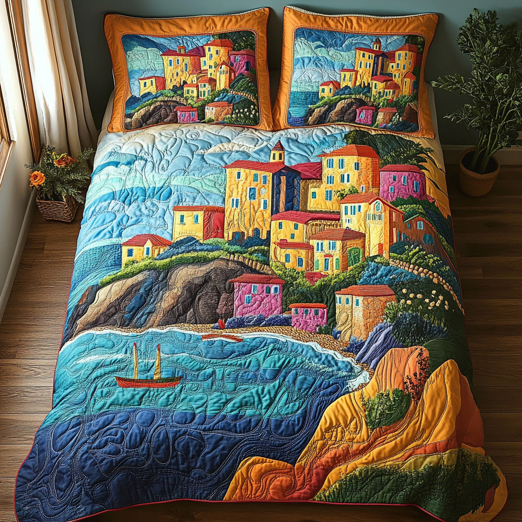 Coastal Glow 3-Piece Quilted Bedding Set - Single (59" x 70")