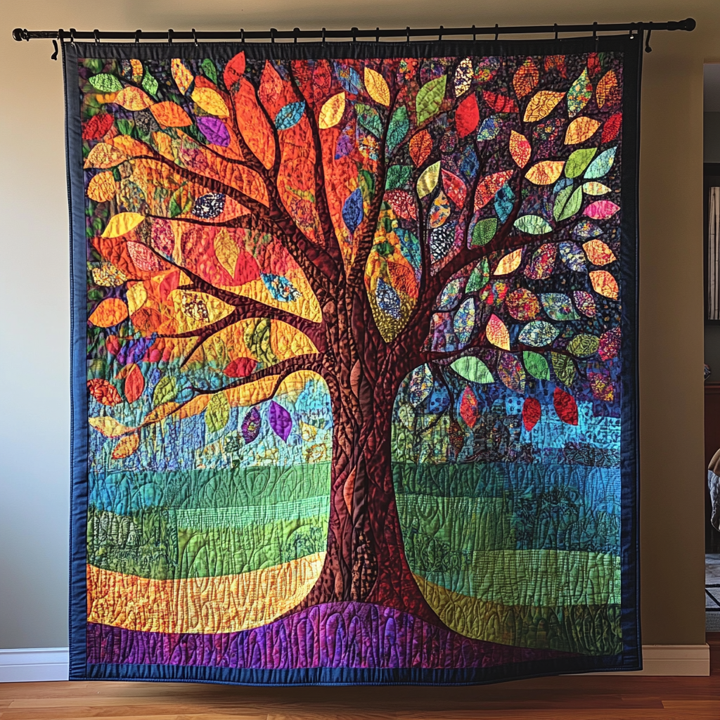 Colorful Canopy Quilted Blanket - Throw (55" x 60")