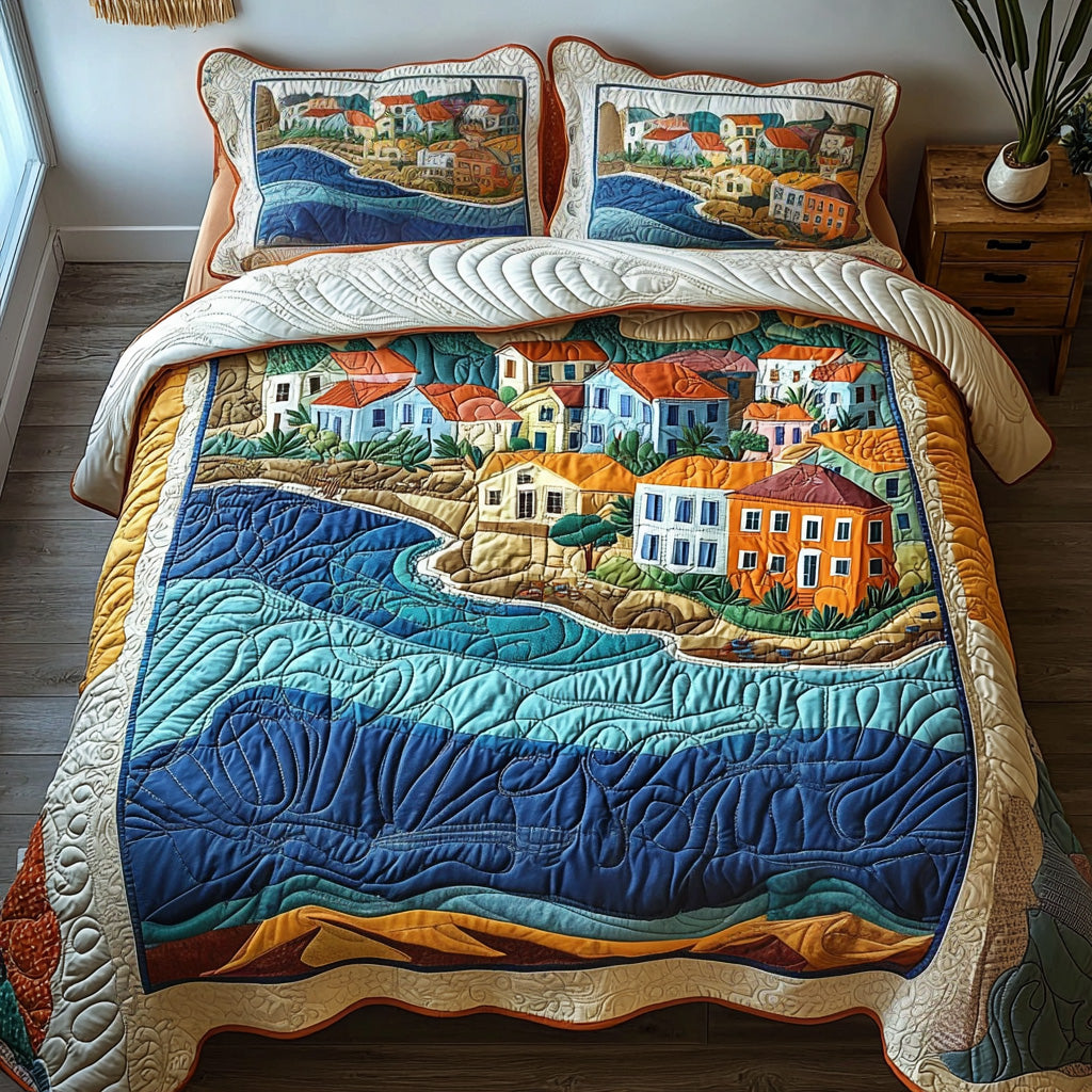 Colori del Mare 3-Piece Quilted Bedding Set - Single (59" x 70")