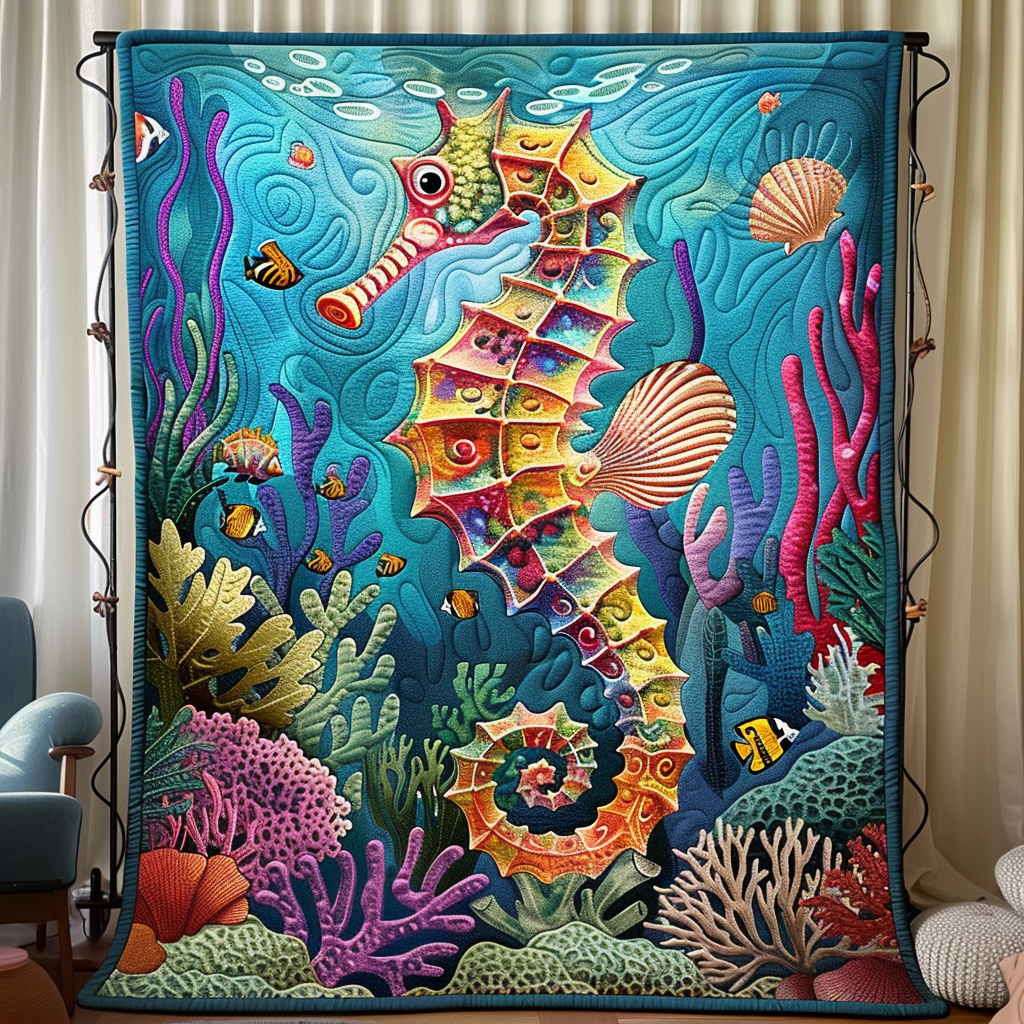 Coral Kingdom Quilted Blanket - Throw (55" x 60")