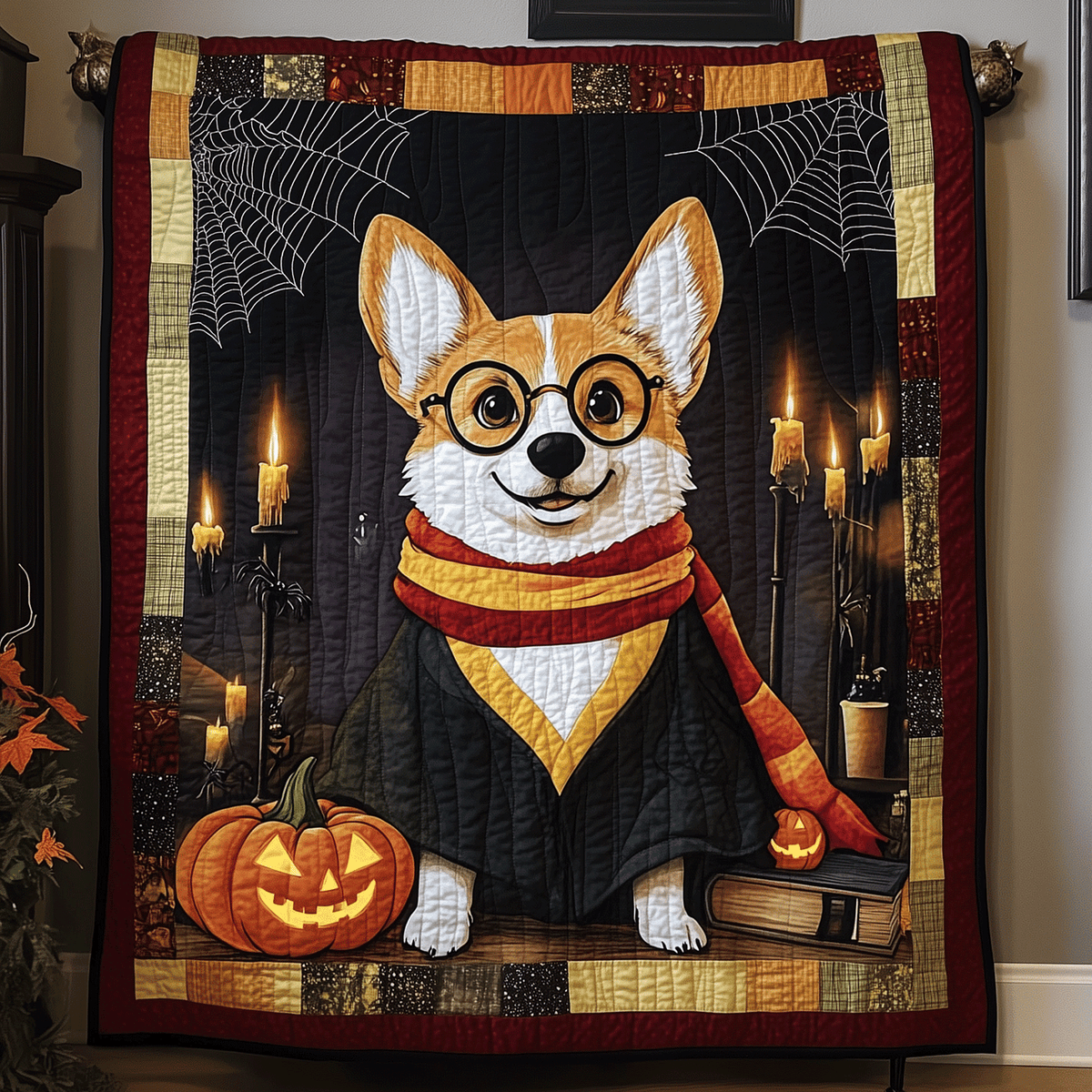 Corgi Coven Quilted Blanket - Throw (55" x 60")