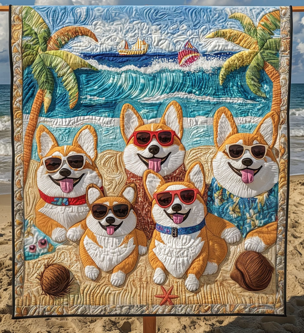 Corgi Fantasy Quilted Blanket - Throw (55" x 60")
