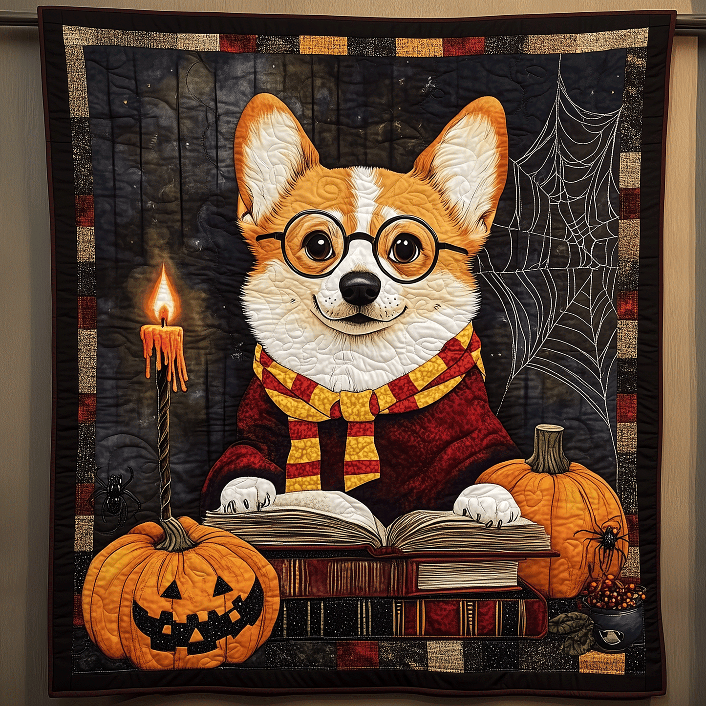 Corgi Spellbound Quilted Blanket - Throw (55" x 60")