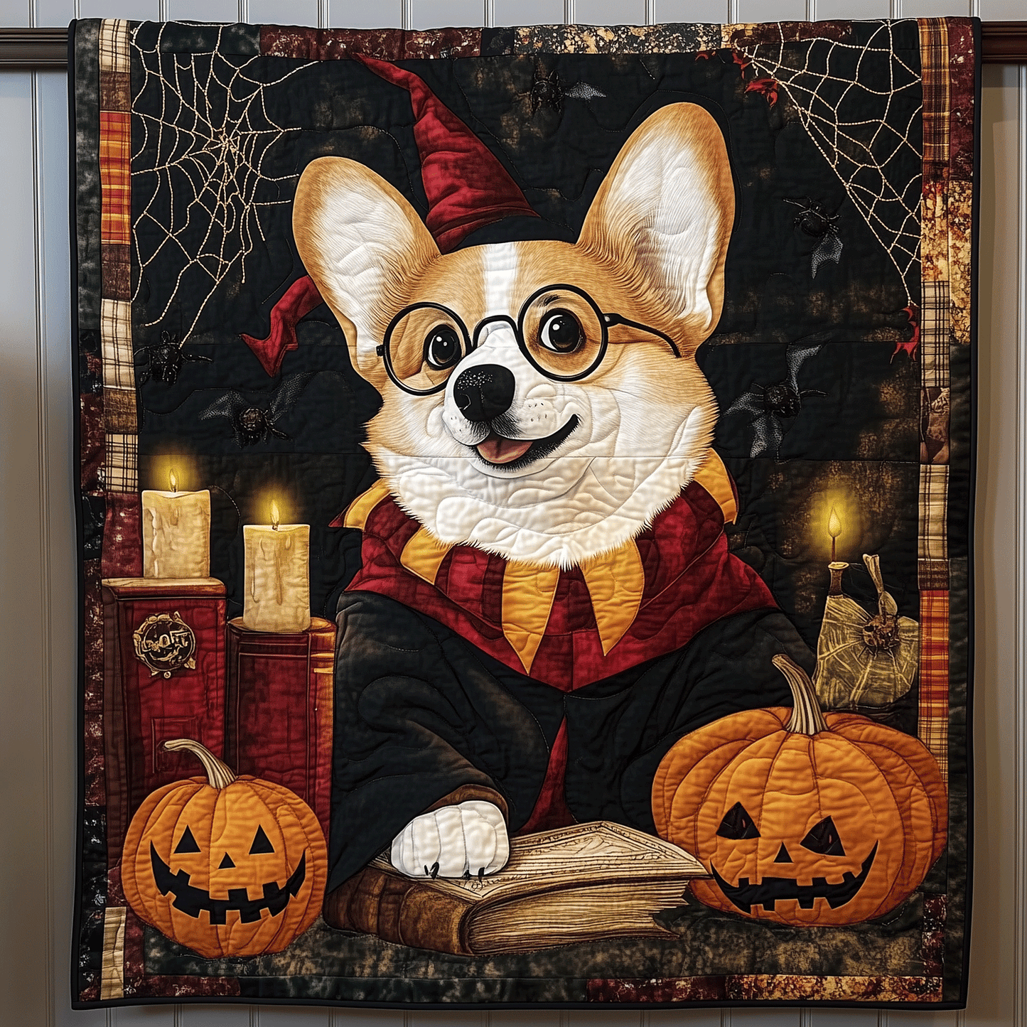 Corgi Spooky Spell Quilted Blanket - Throw (55" x 60")
