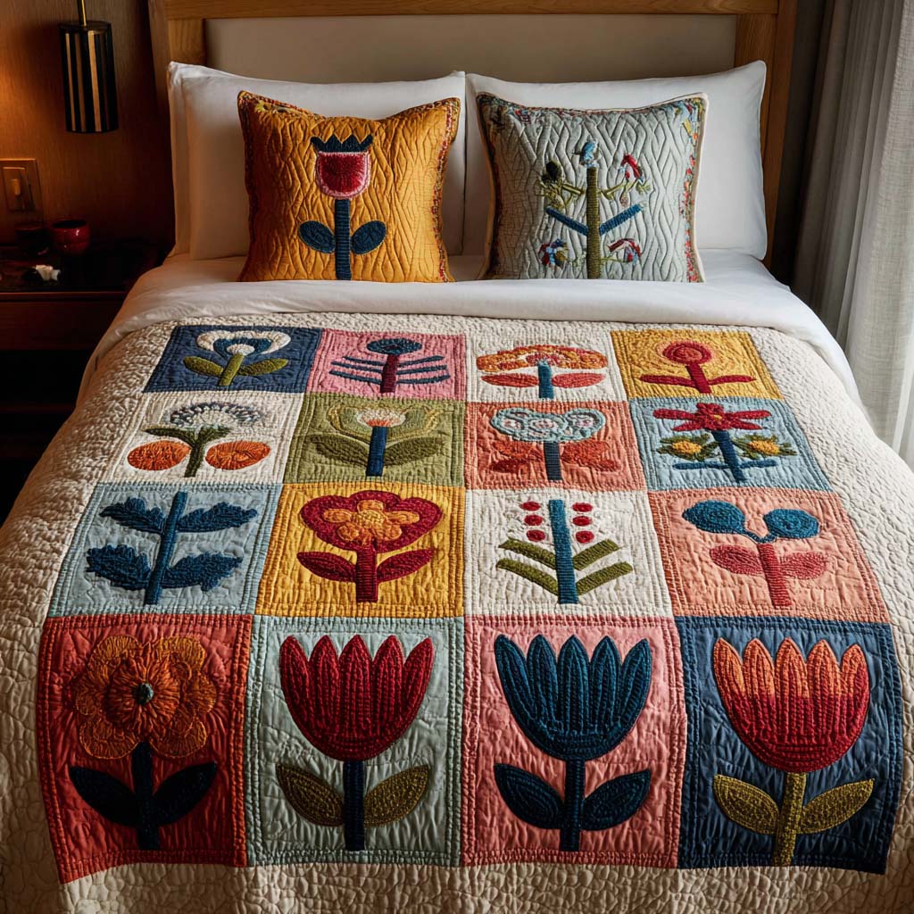 Cottage Meadow 3-Piece Quited Bedding Set - Single (59" x 70")