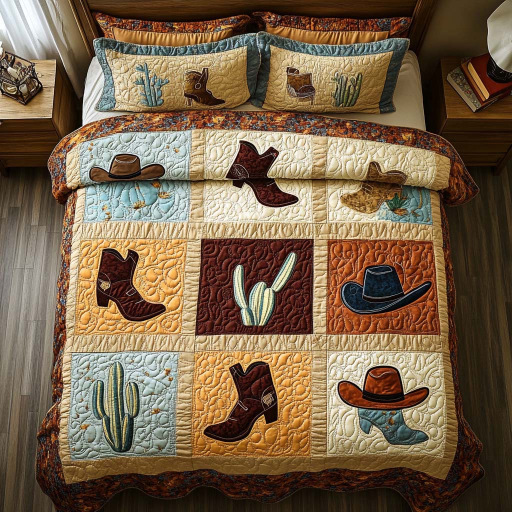 Cowboy Roots 3-Piece Quited Bedding Set - Single (59" x 70")