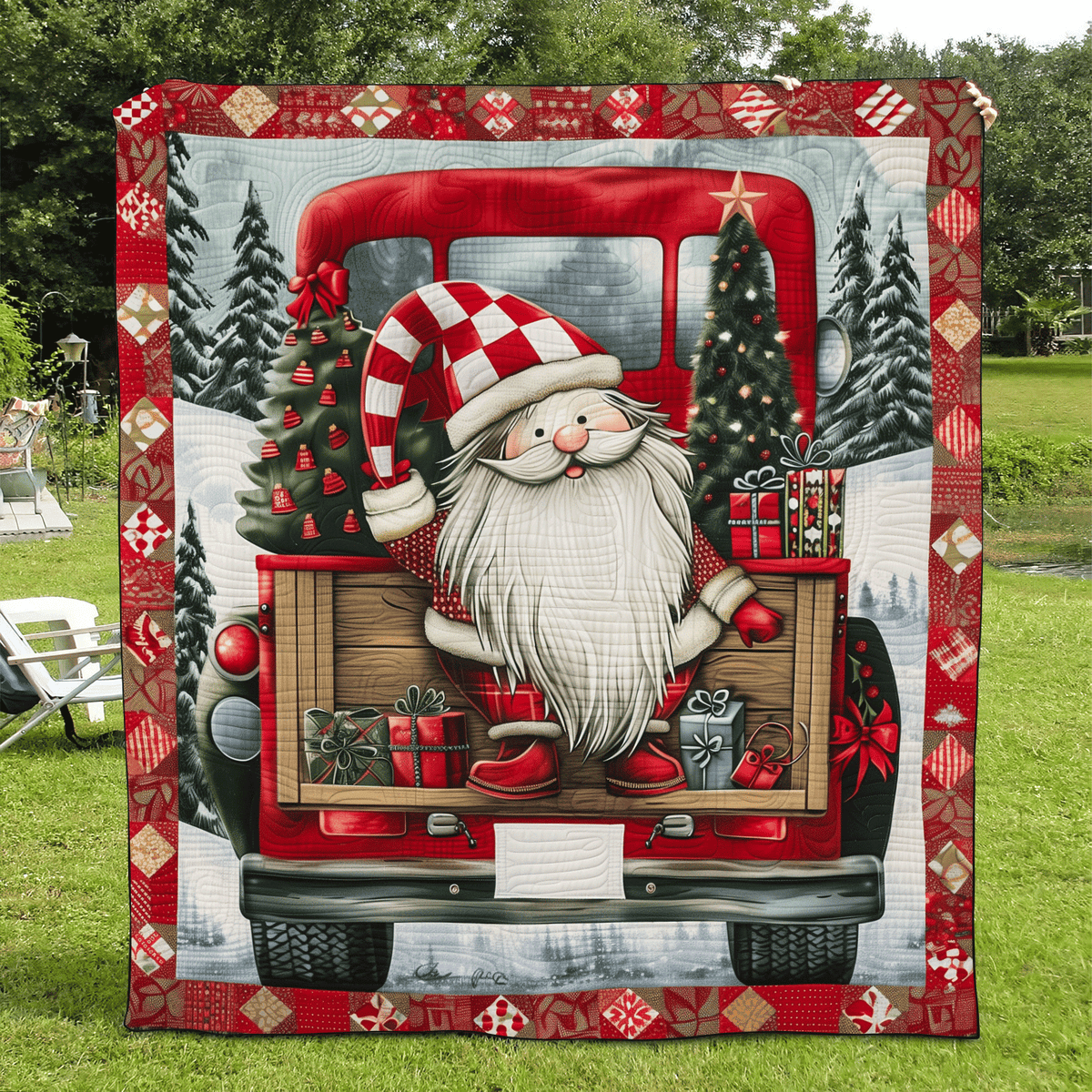Cozy Gnome Quilted Blanket - Throw (55" x 60")