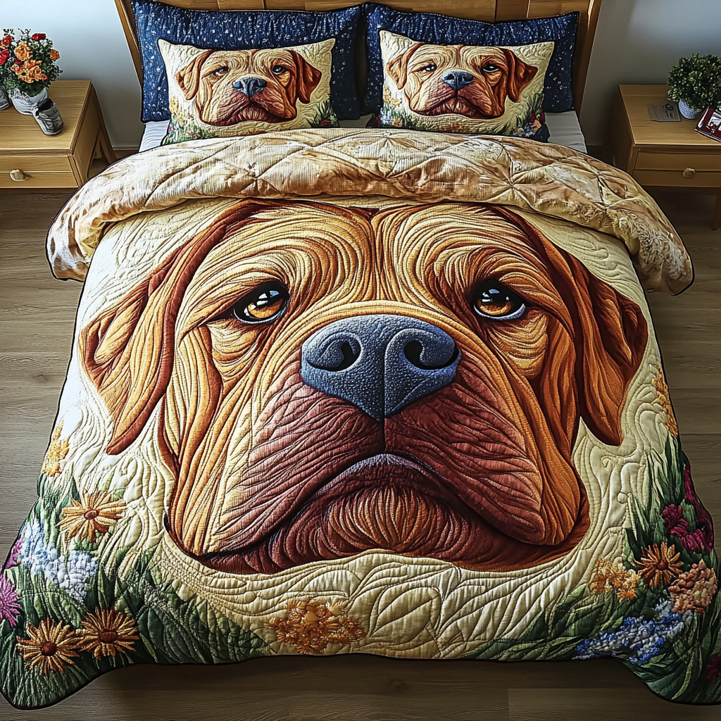 Cozy Muzzle 3-Piece Quilted Bedding Set - Single (59" x 70")