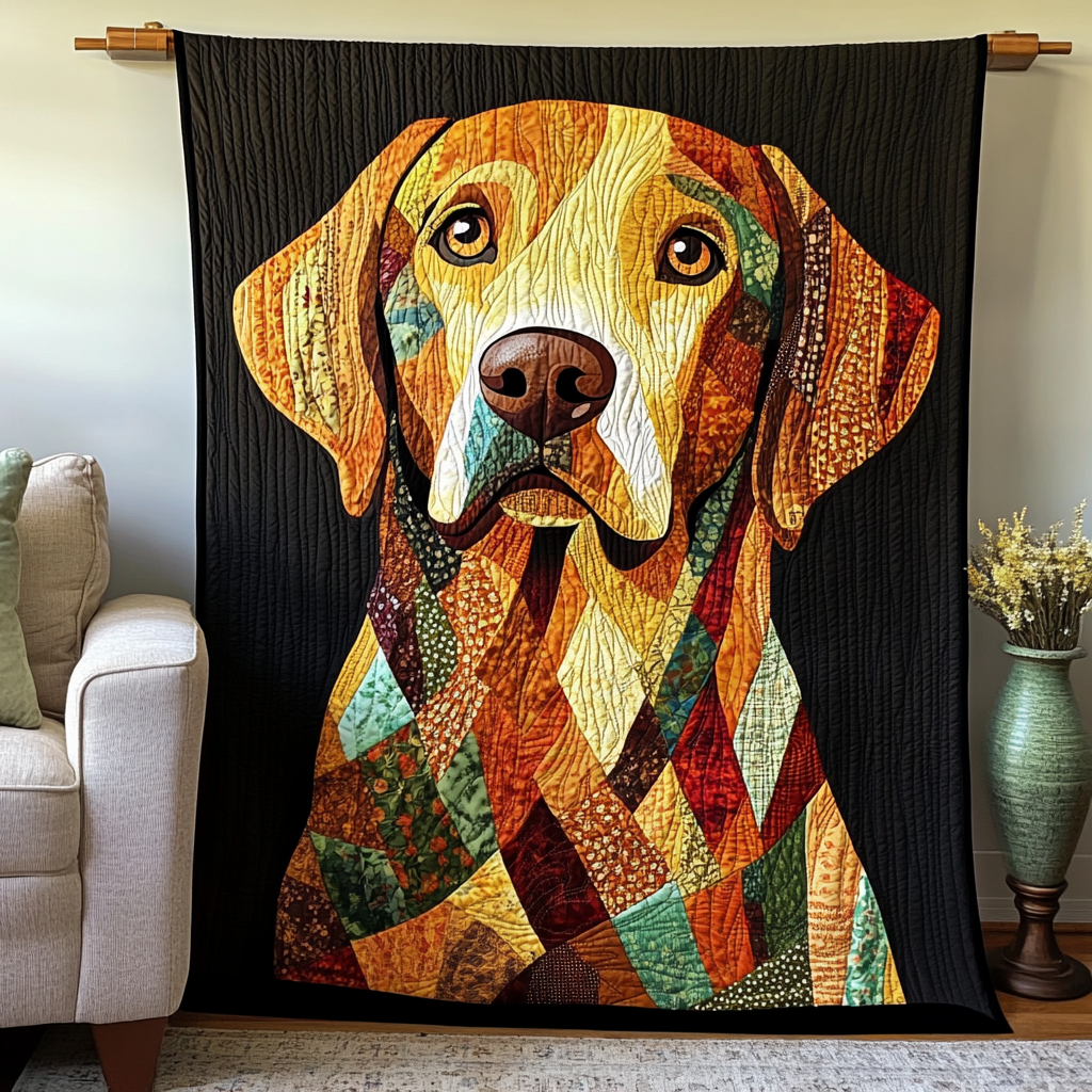 Cuddly Labrador Quilted Blanket - Throw (55" x 60")