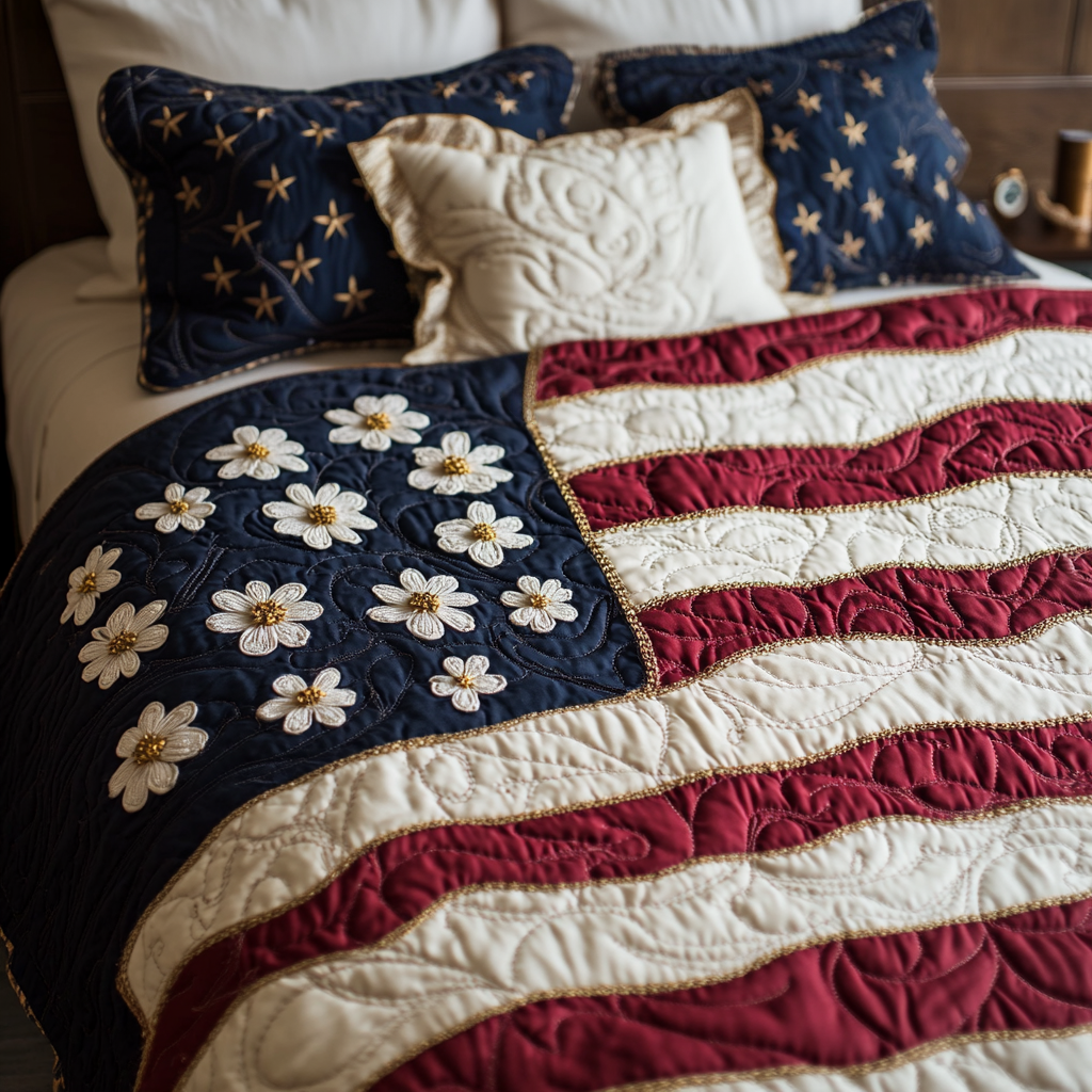 Daisy Spirit 3-Piece Quilted Bedding Set - Single (59" x 70")