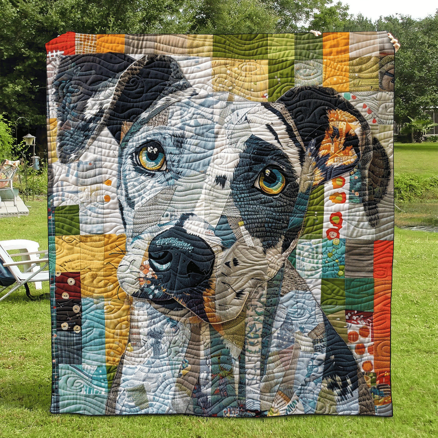Dalmatian's Eyes Quilted Blanket - Throw (55" x 60")