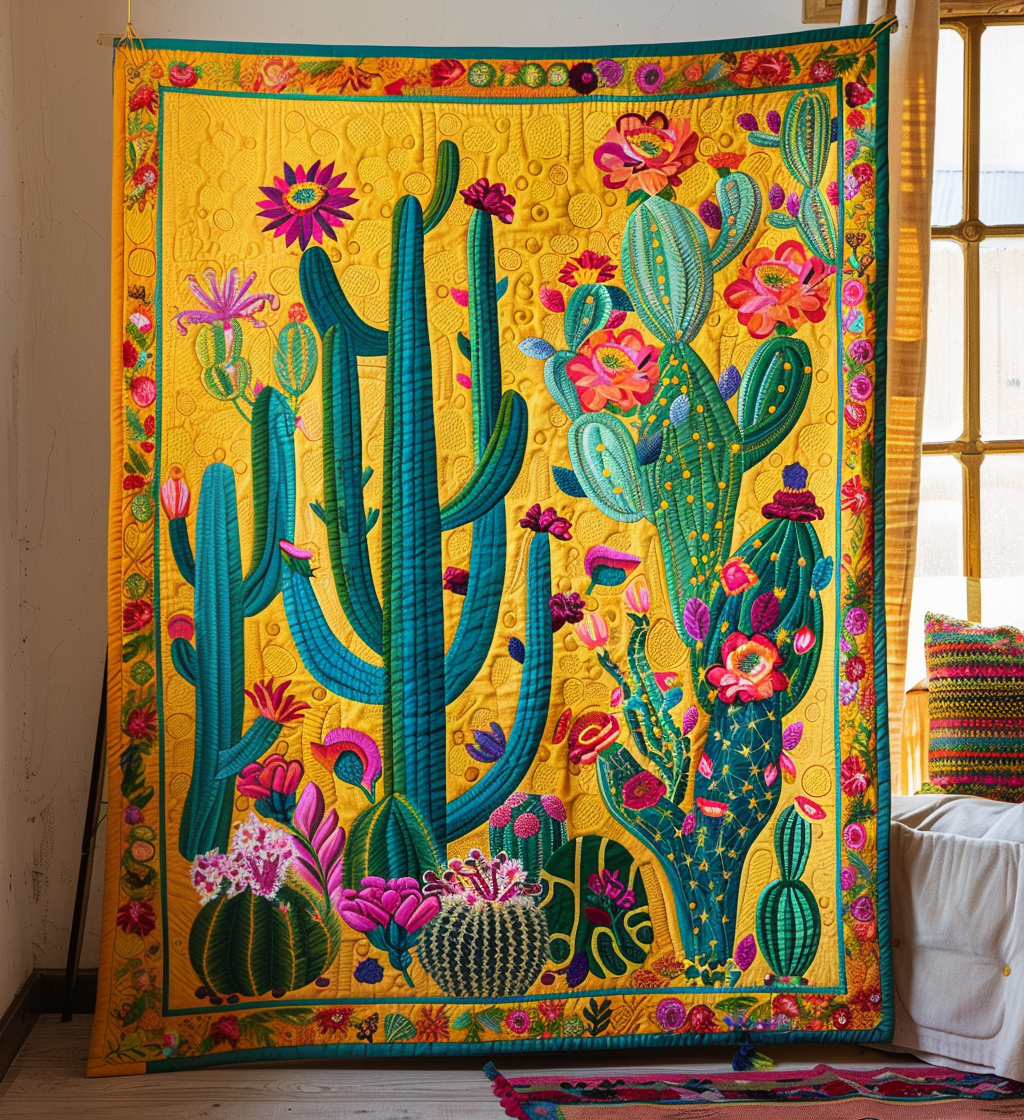Desert Flower Dreamscape Quilted Blanket - Throw (55" x 60")