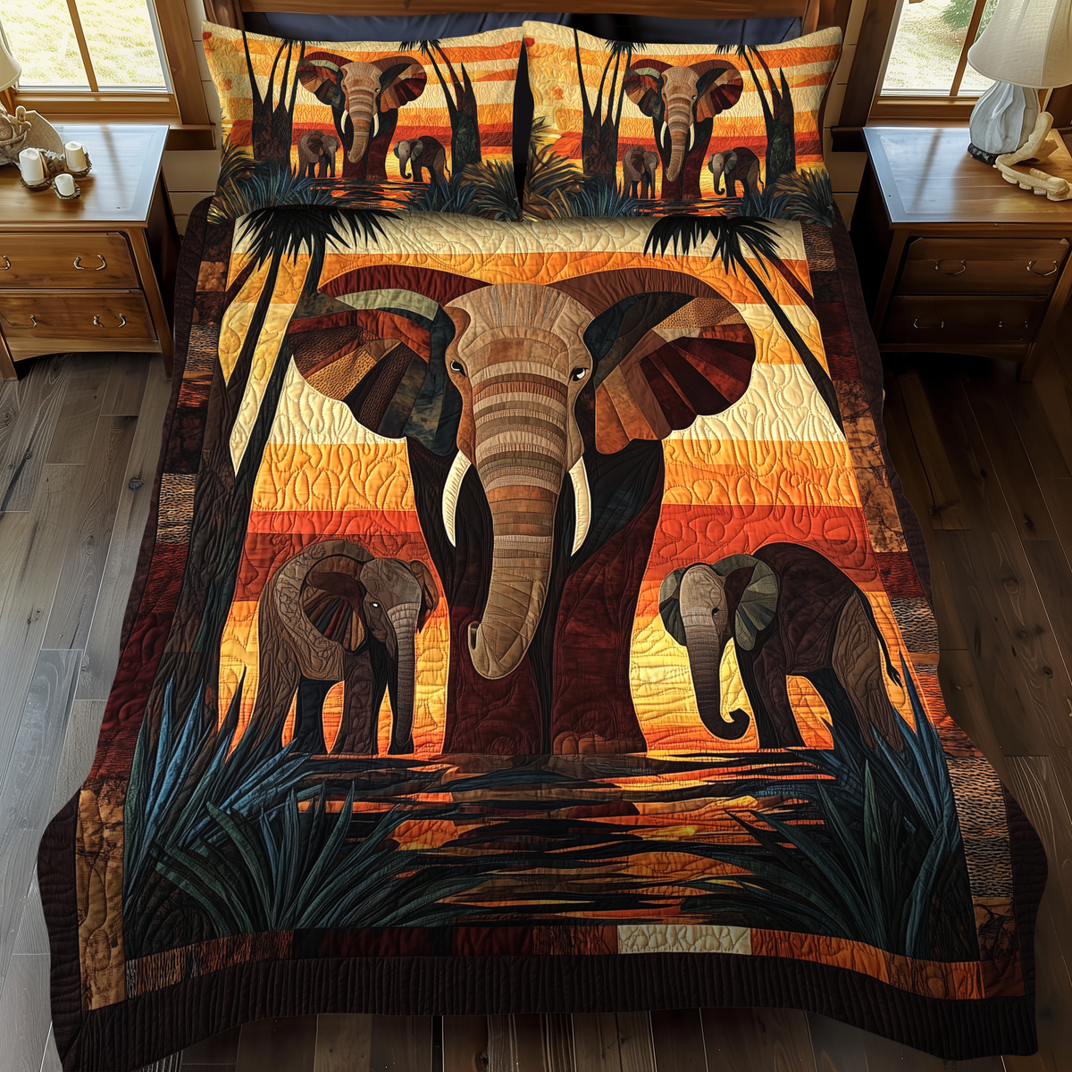 Desert Mustang 3-Piece Quilted Bedding Set - Single (59" x 70")