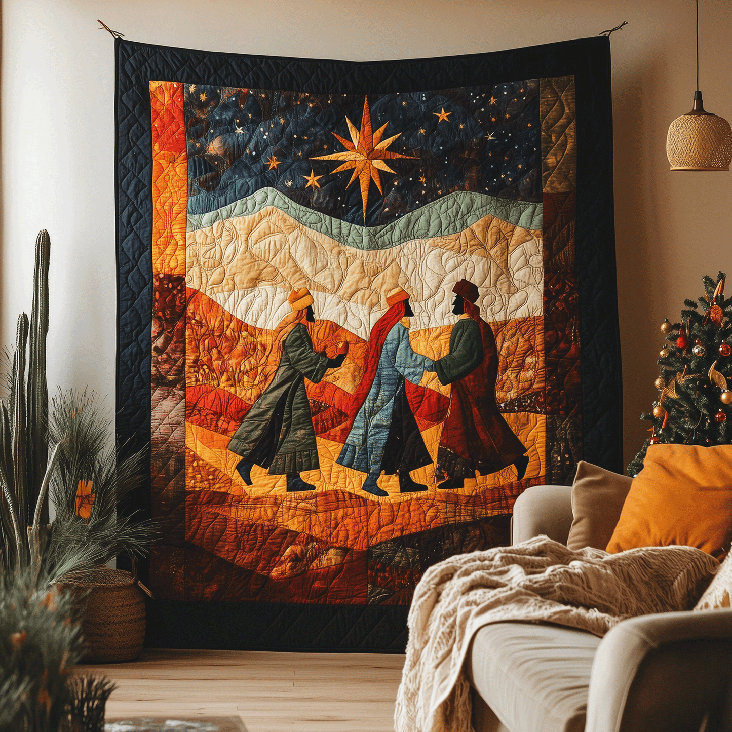 Wise Men Pilgrimage Quilted Blanket - Throw (55" x 60")