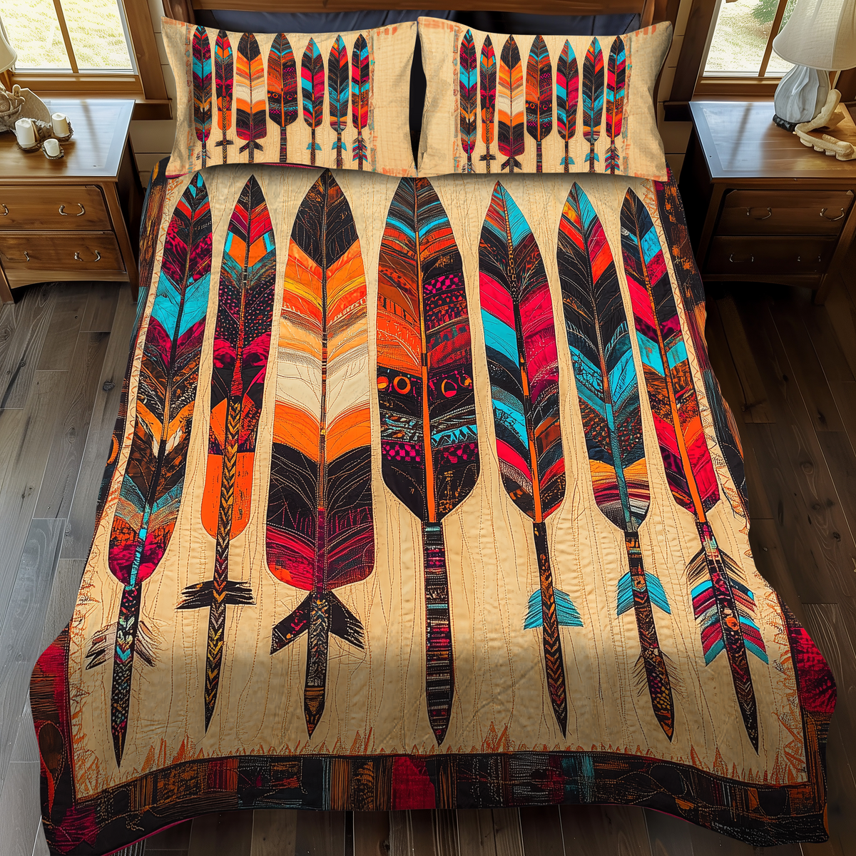 Desert Starburst 3-Piece Quilted Bedding Set - Single (59" x 70")