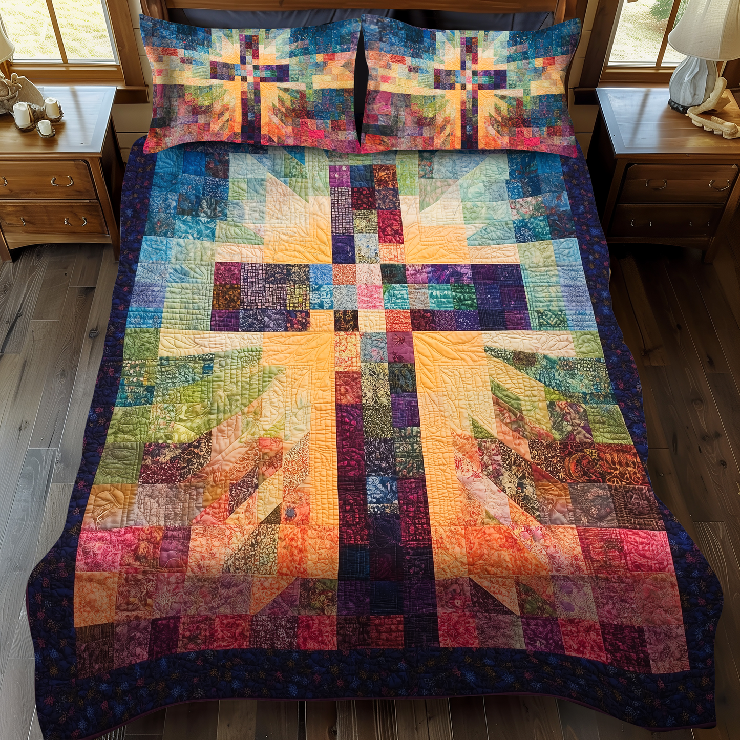 Divine Path 3-Piece Quilted Bedding Set - Single (59" x 70")