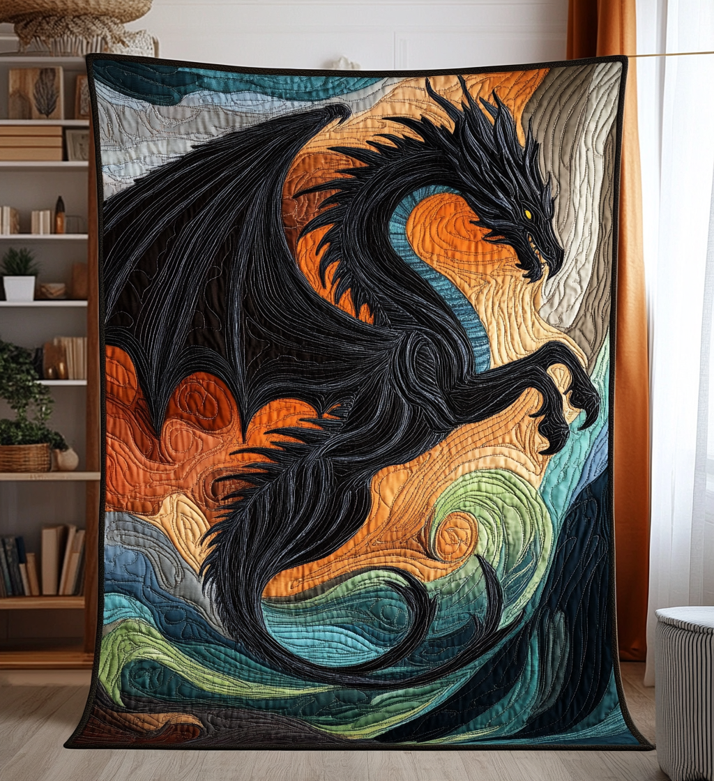 Dragon Spirit Quilted Blanket - Throw (55" x 60")