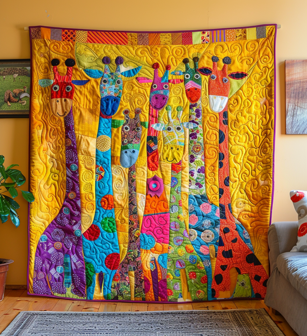 Dreamy Giraffe Quilted Blanket - Throw (55" x 60")