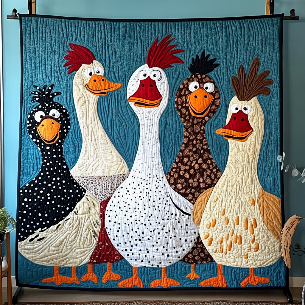 Duck Gang Quilted Blanket - Throw (55" x 60")