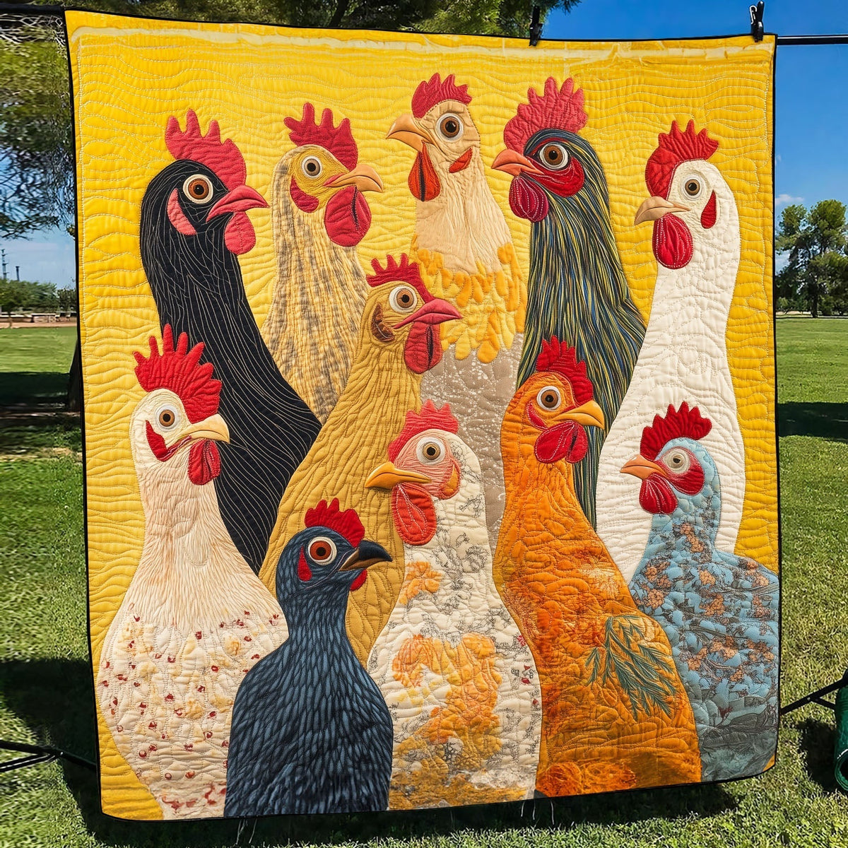 Eclectic Egg-layers Quilted Blanket - Throw (55" x 60")