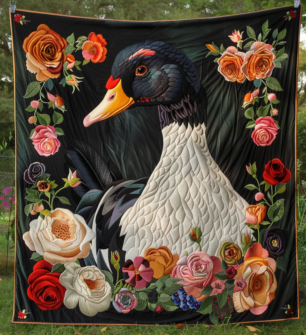 Elegant Duck Quilted Blanket - Throw (55" x 60")
