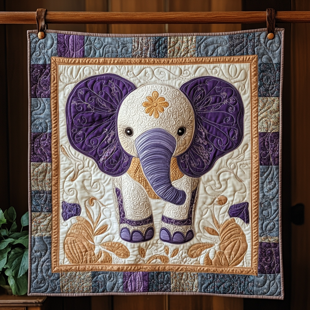 Elephant Dreams Quilted Blanket - Throw (55" x 60")