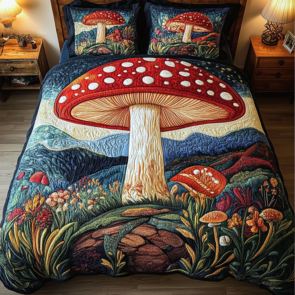 Enchanted Forest 3-Piece Quilted Bedding Set - Single (59" x 70")