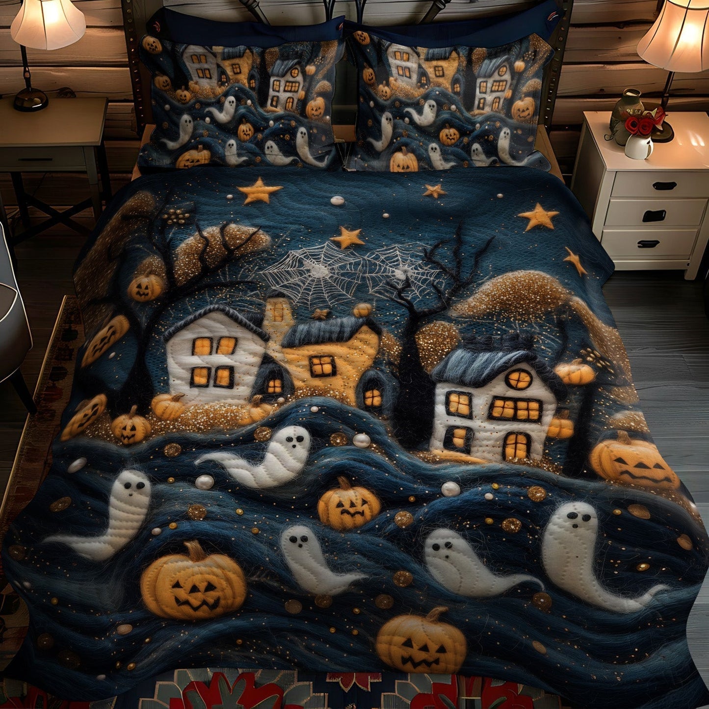Enchanted Shadows 3-Piece Quilted Bedding Set - Single (59" x 70")