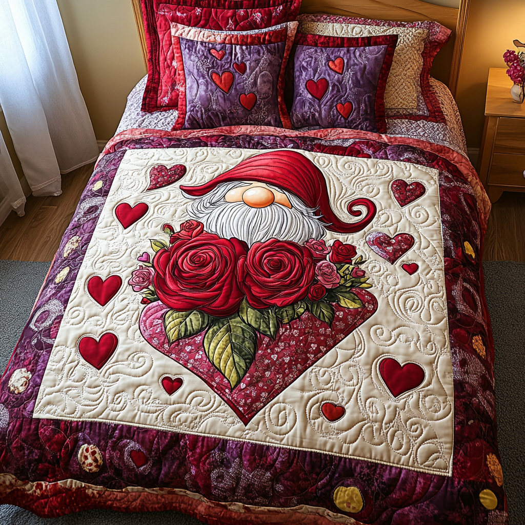 Endless Love 3-Piece Quilted Bedding Set - Single (59" x 70")
