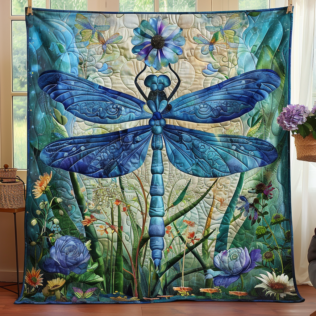Ephemeral Wings Quilted Blanket - Throw (55" x 60")