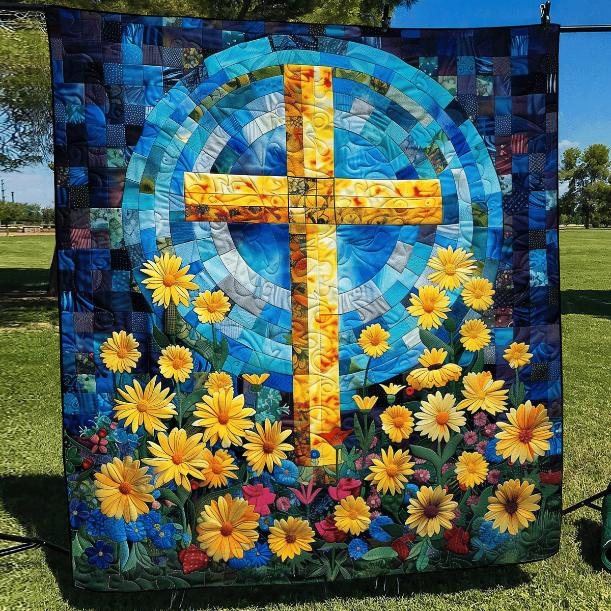 Eternal Bloom Quilted Blanket - Throw (55" x 60")