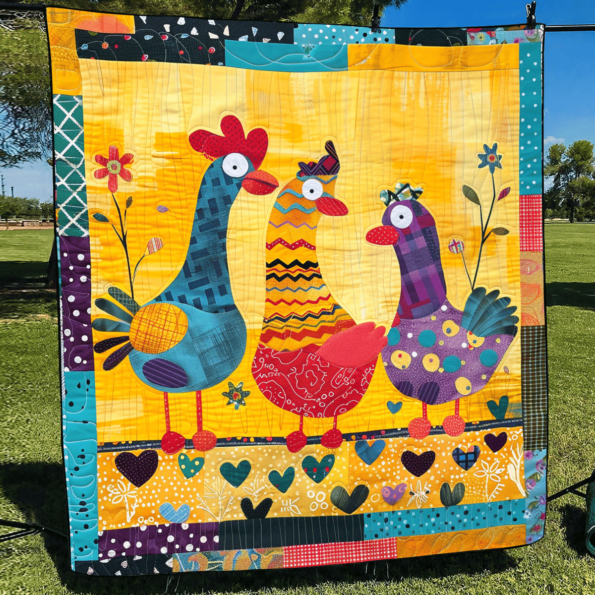Farmhouse Gossip Quilted Blanket - Throw (55" x 60")