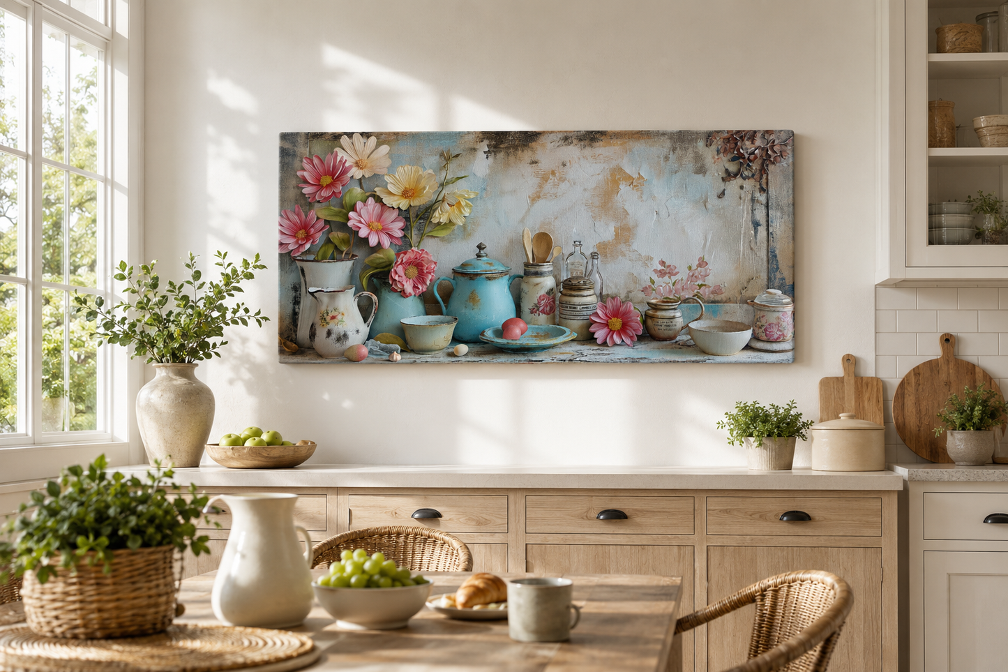 Rustic Chic Kitchenware Farmhouse Kitchen Framed Canvas Wall Art