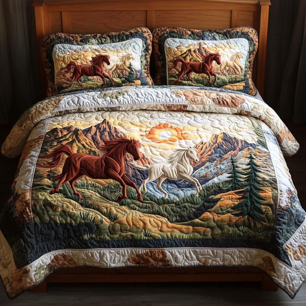 Field Wanderer 3-Piece Quilted Bedding Set - Single (59" x 70")