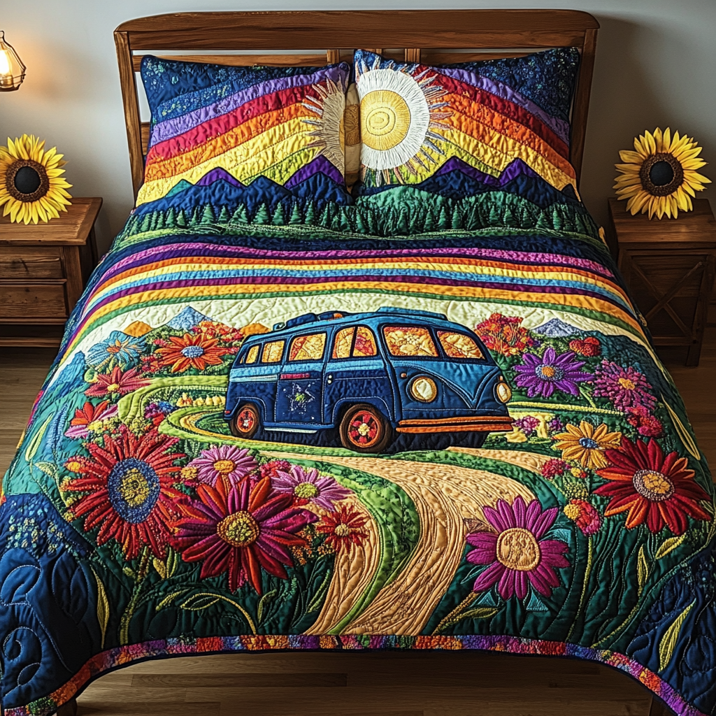 Floral Dream 3-Piece Quilted Bedding Set - Single (59" x 70")