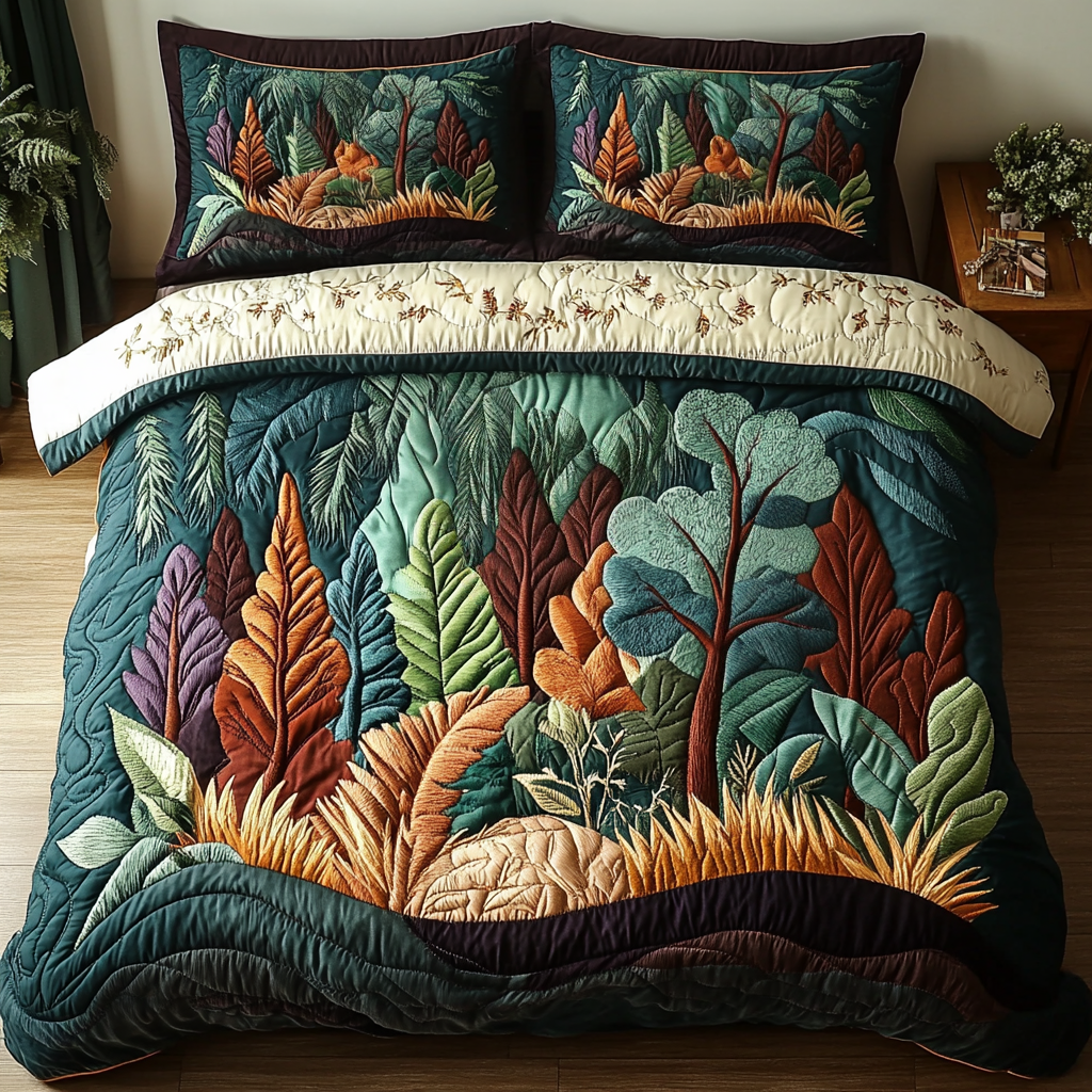 Forest Escape 3-Piece Quilted Bedding Set - Single (59" x 70")