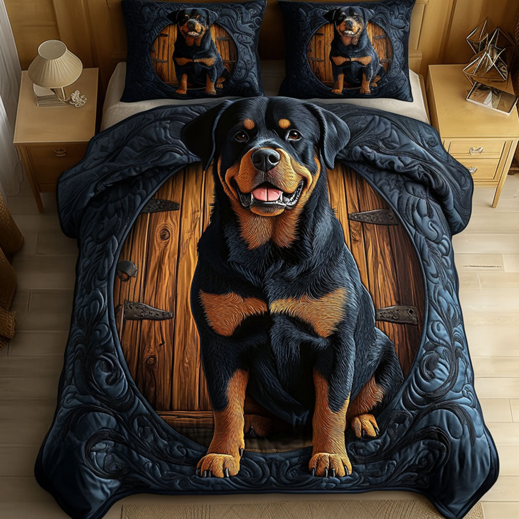 Front Guard 3-Piece Quilted Bedding Set - Single (59" x 70")
