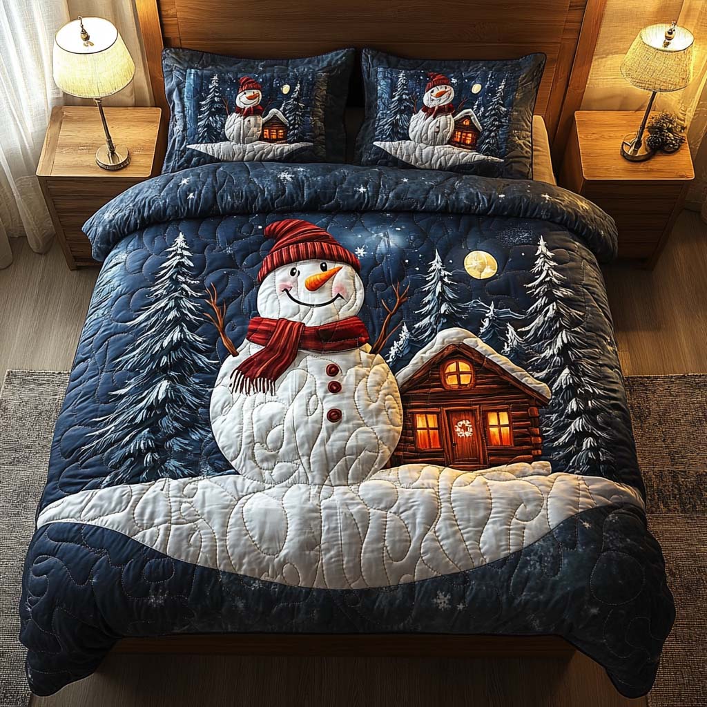 Frosty Night 3-Piece Quilted Bedding Set - Single (59" x 70")