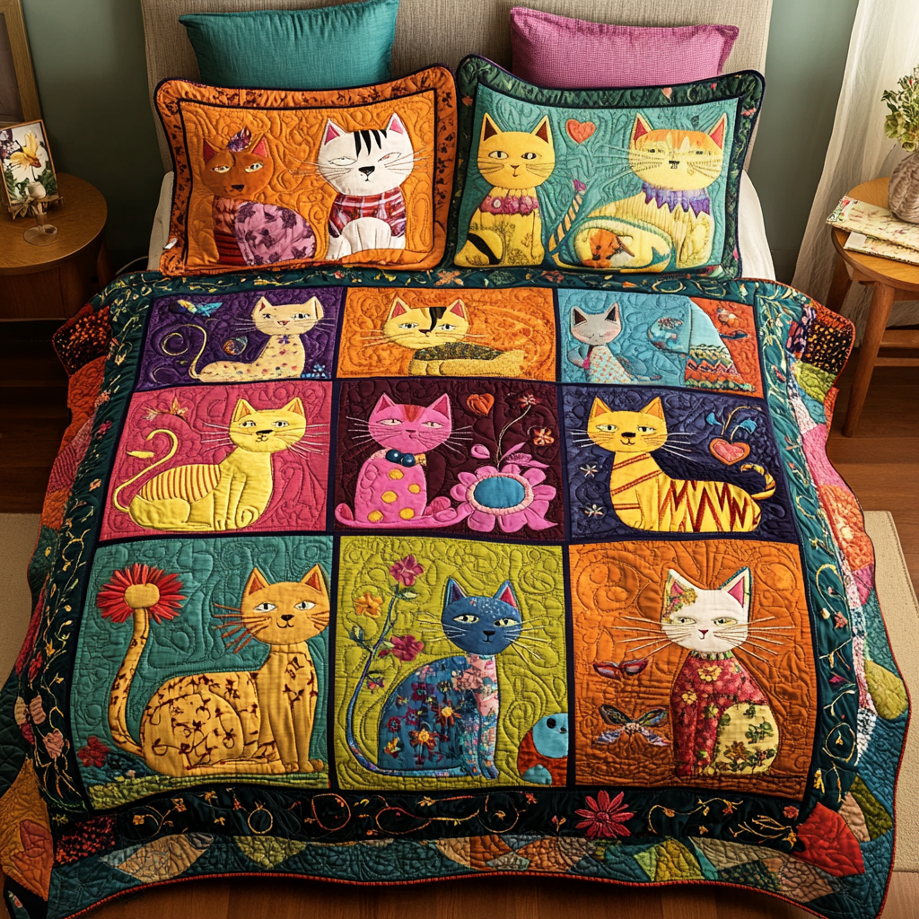 Furry Dreams 3-Piece Quilted Bedding Set - Single (59" x 70")