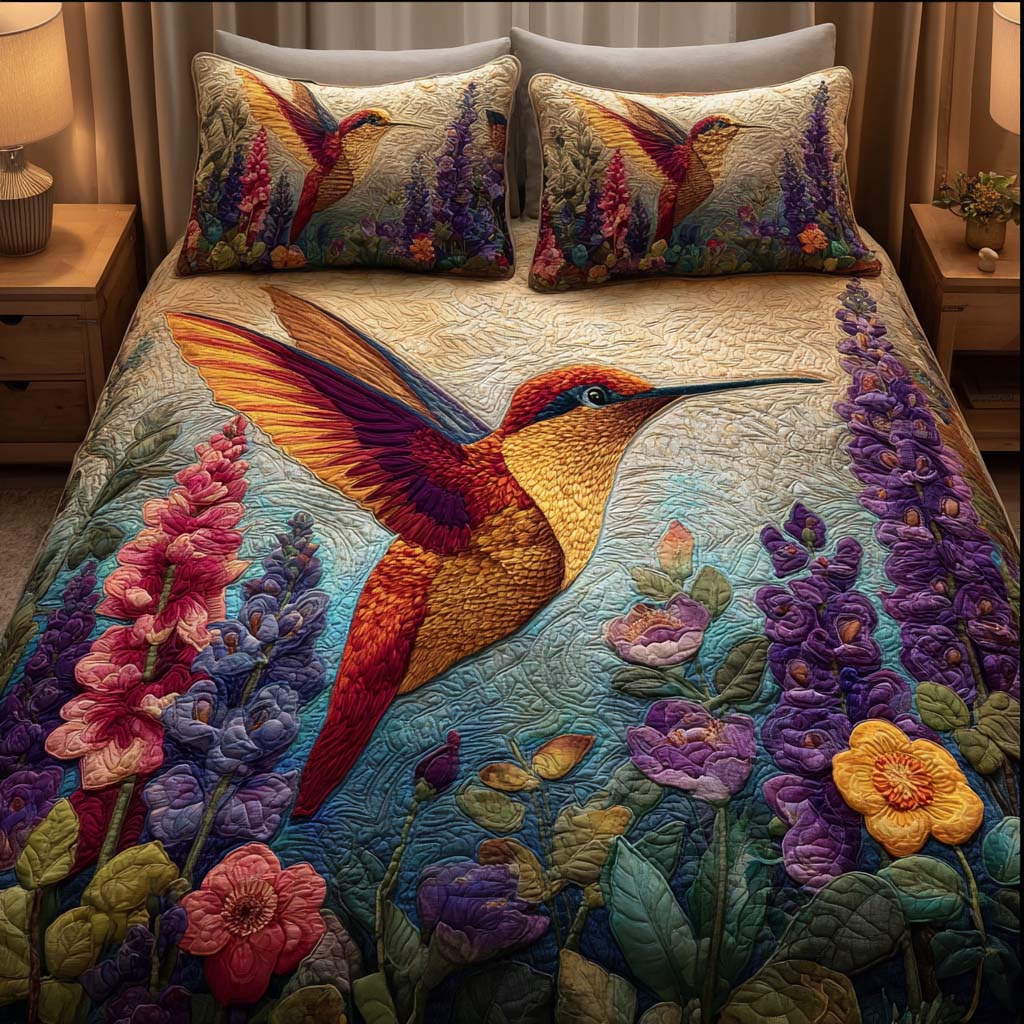 Garden Flyer 3-Piece Quilted Bedding Set - Single (59" x 70")